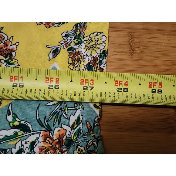 Denim & Flower Ricky Singh Mens L Button Up Shirt Yellow Floral Paisley Hawaiian - Picture 3 of 7